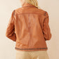 Octavia Jane Leather Jacket in Camel