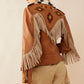 Phoenix Fringed Leather Jacket In Camel