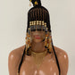 Queen Arewa Cornrow Beaded Wig (100% Full Lace Base) Color 1B