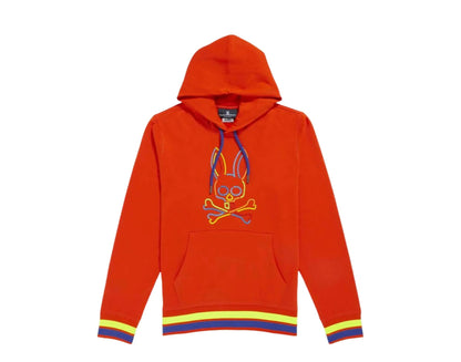 Psycho Bunny Barbon Neon Glow Men Hoodie Bonfire Orange