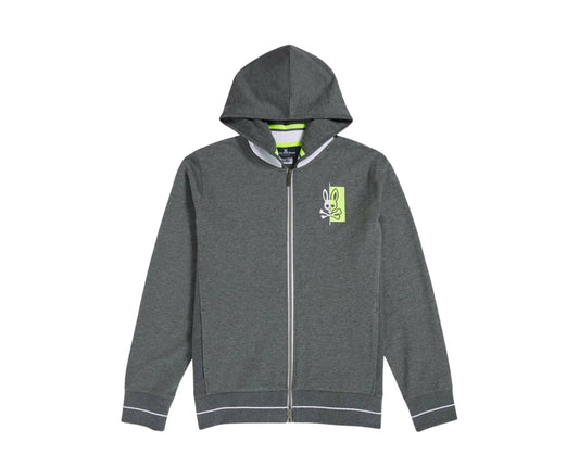 Psycho Bunny Dovedale Zip-Up Men Hoodie Heather Storm/Lime