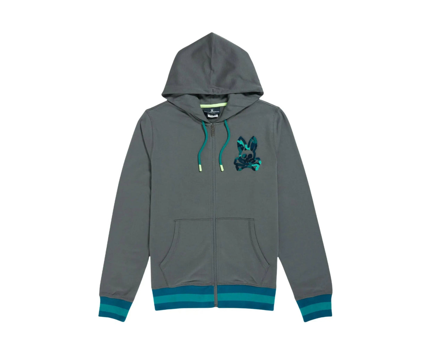 Psycho Bunny Howgate Camo Zip-Up Men Hoodie Magnet Grey