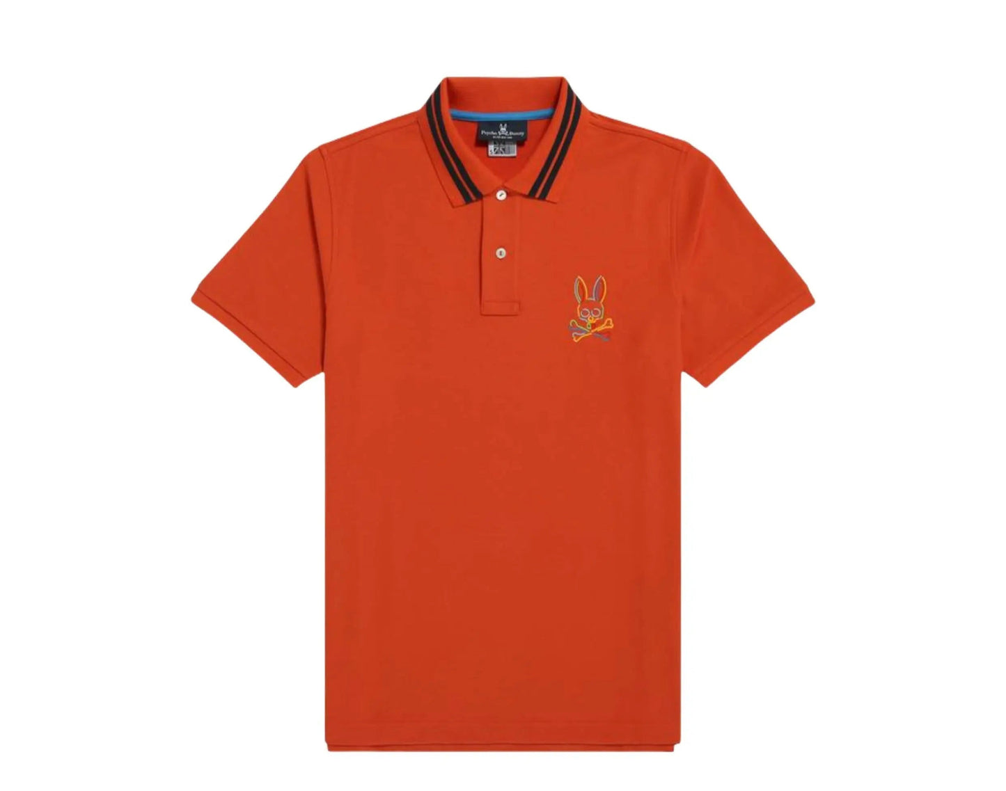 Psycho Bunny Barbon Neon Glow Men Polo Shirt Bonfire