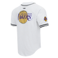 Pro Standard LA Lakers Script Tail Mesh Button Down Shirt - White/Black