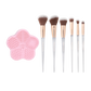Frosted Snow Sparkle | 7 PC Makeup Brush & Cleaning Mat Set