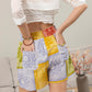 Paisley Spring Patchwork Shorts In Yellow