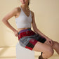 Isabella Paisley Patchwork Shorts In Red And Gray