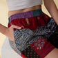 Isabella Paisley Patchwork Shorts In Red And Gray