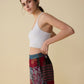 Isabella Paisley Patchwork Shorts In Red And Gray