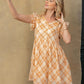Riley Shirt Dress In Peach and Off White