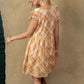 Riley Shirt Dress In Peach and Off White