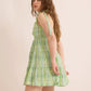 Madison's Spring A-Line Dress In Green