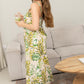 Ports of Call A-Line Dress In Off White and Green