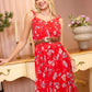 Rosalee's Meadow Dress In Red