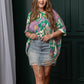 Elizabeth Floral Top In Green And Purple