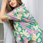 Elizabeth Floral Top In Green And Purple