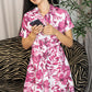 Alyssa's Garden Shirt Dress In Pink and White