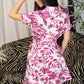 Alyssa's Garden Shirt Dress In Pink and White