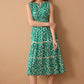 Destiny Pattern Empire Waist Dress In Turquoise