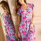 Bold & Beautiful Empire Waist Dress In Pink and Blue