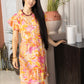 Mia Tropicales Shirt Dress In Orange