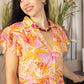 Mia Tropicales Shirt Dress In Orange