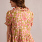 Savannah Floral Love Top In Peach