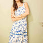 Makayla's Gift Apron Dress In Blue and White