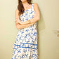 Makayla's Gift Apron Dress In Blue and White