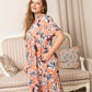 Monique's Flower flow Dress  In Peach