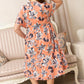 Monique's Flower flow Dress  In Peach