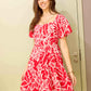 Lily's Cove Empire Waist Dress In Red