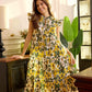 Blossom Paradise Empire Dress In Green