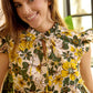 Blossom Paradise Empire Dress In Green
