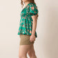 Garden Goddess Floral Top In Green