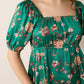 Garden Goddess Floral Top In Green