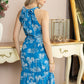 Madeline Halter Dress In blue