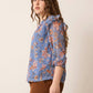 Amanda's Heart Floral Top In Blue