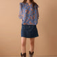Amanda's Heart Floral Top In Blue
