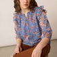 Amanda's Heart Floral Top In Blue