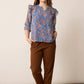 Amanda's Heart Floral Top In Blue