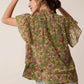 Jenna Floral Print Top In Multicolor