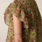 Jenna Floral Print Top In Multicolor