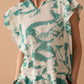 Vanessa Sheer Embroidered Top In White And Turquoise