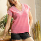 Audrey's Horizon V-Neck Top In Pink