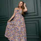 Jocelyn Joy Floral Dress In Purple