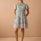 Nevaeh Floral Dress In Teal