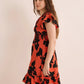 Jungle Serenade Empire Waist Dress In Orange