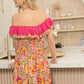 My Lush Oasis Empire Waist Dress In Pink And Peach