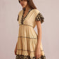 Aaliyah Empire Waist Dress In Beige